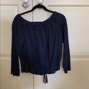 Navy off shoulder top from Theory!